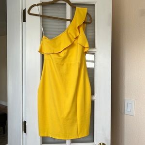 Yellow One Shoulder Lulu’s Dress